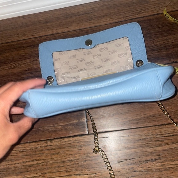 Blue Michael Kors purse blue shoulder bag leather bag fall bag gold chain bag - Picture 5 of 15